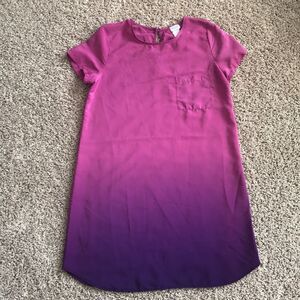 Pink & Purple Ombré T-shirt Style Pocket Dress